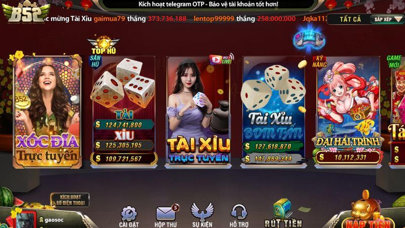 Cổng game bài B52 CLUB với giao diện đặc sắc, tương thích mọi thiết bị