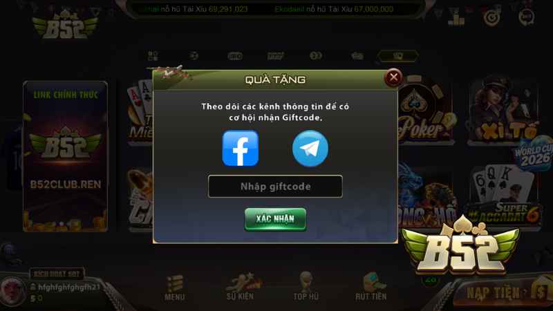 Tổng hợp sự kiện nhận Giftcode B52 Club mới nhất